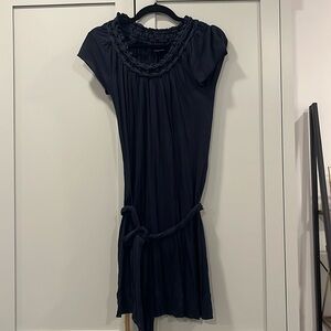 BR navy braided neckline dress